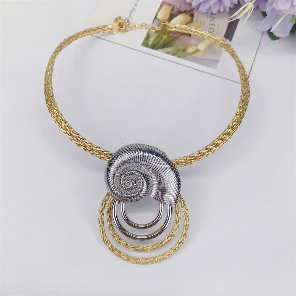 Women Jewelry Set Classic Exaggeration Design Necklace Earrings Bangle And Ring 4PCS Set Jewelry Wedding Party Gift Good Quality