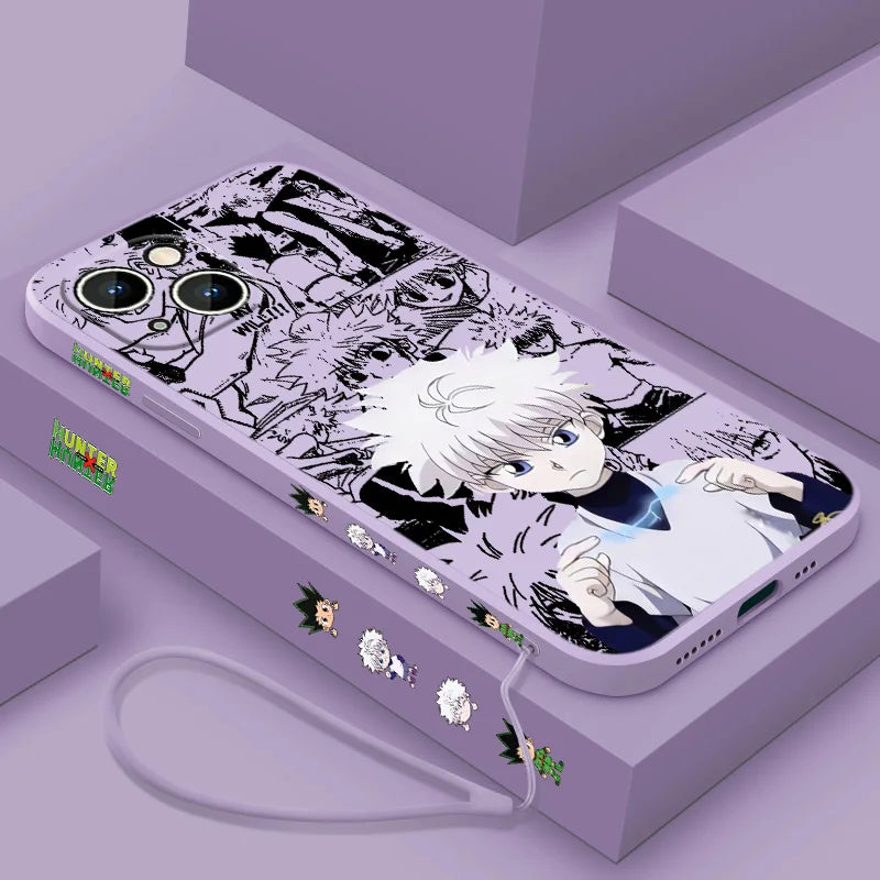 HUNTER×HUNTER Phone Case with Lanyard For IPhone 16 e 15 14 13 12 11 Pro Max X XR XS Plus Mini SE 2020 2022 Anime Mobile Case
