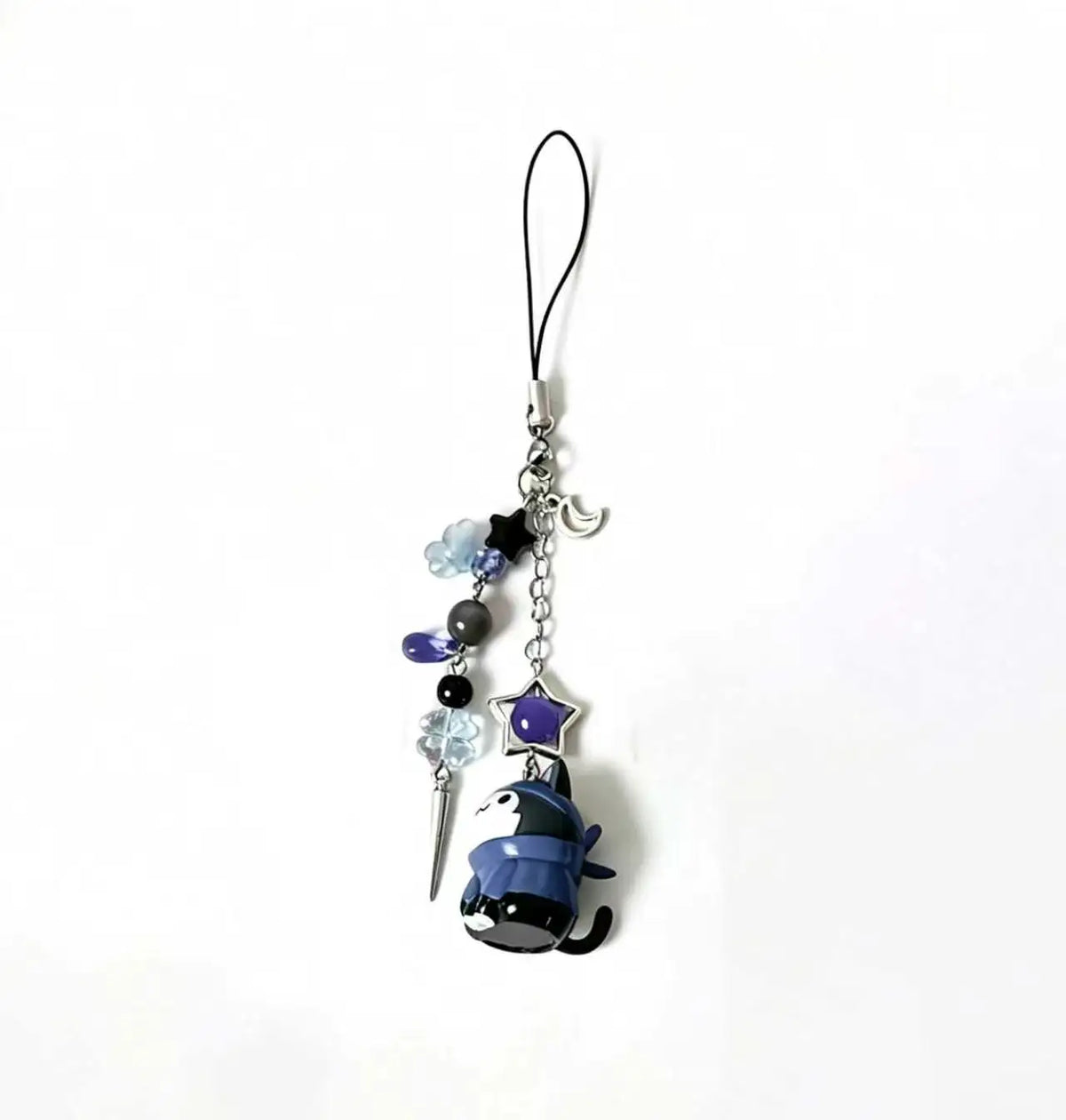 Hidden Leaf Ninja Cat Beaded Phone Charm