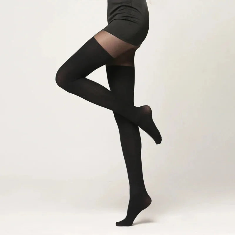 Faux Thigh-High Patterned Tights Hot High Waist Stretchy Pantyhose Women's Stockings & Hosiery - For Fall