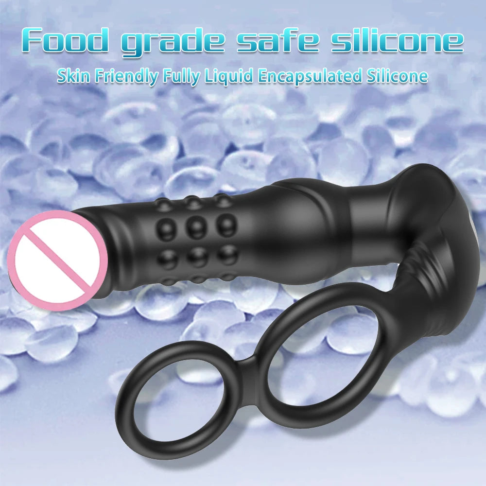 App-Controlled Thrusting Prostate Massager with Dual Rings