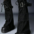 Distressed Denim Punk Over-Knee Leg Warmers