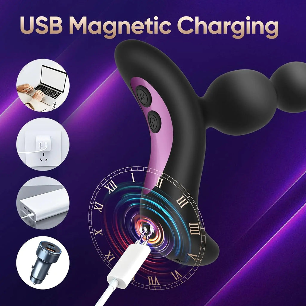 Rechargeable Multi-Mode Vibrating Anal Beads