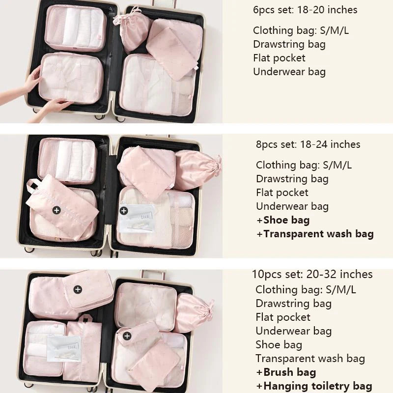 6-Piece Travel Packing Cube & Toiletry Bag Set