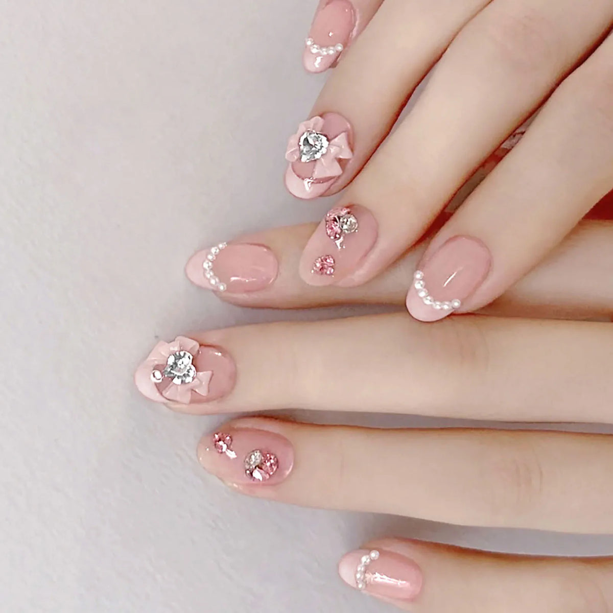 Light Pink Short Round Reusable Press-On Nails