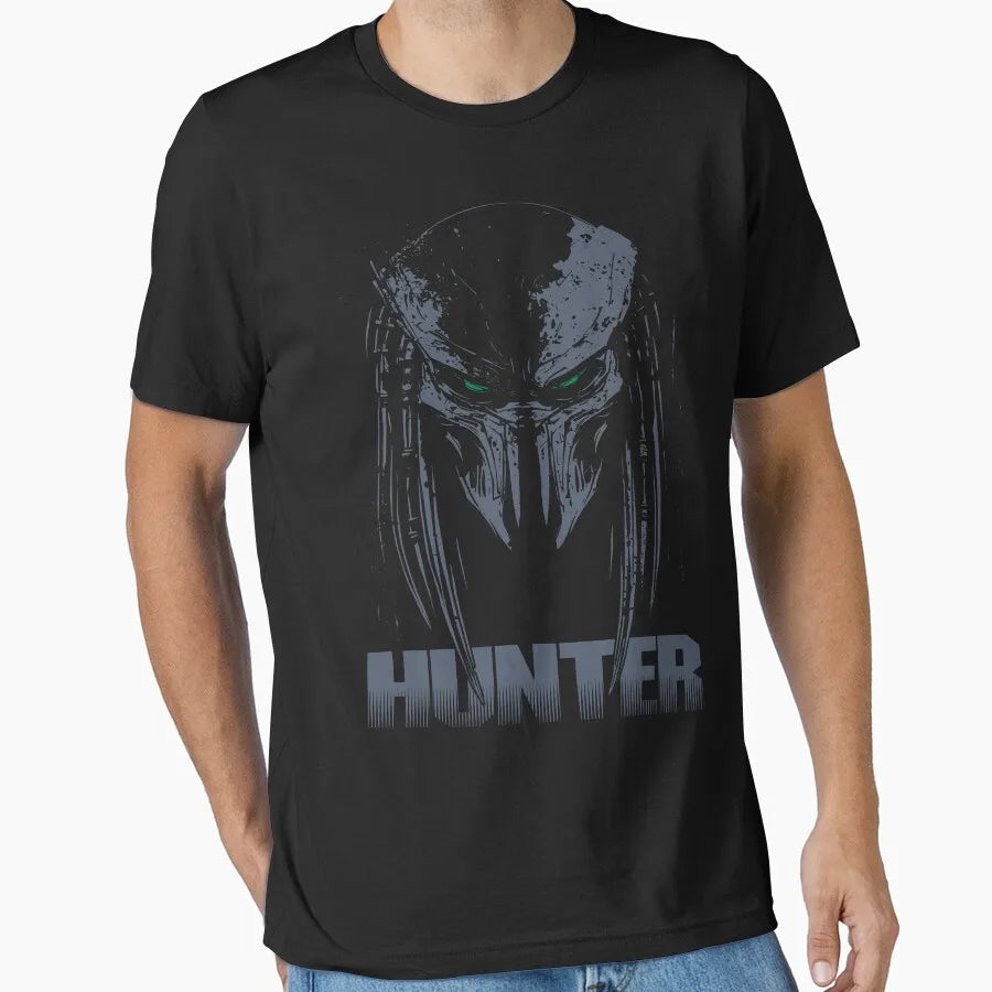 Hunter 80s horror sci fi The Predator Hunter Alien printed t shirt for men 100% cotton large size Adult tops S-6XL
