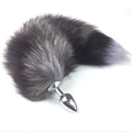Black Wolf Fox Tail Stainless Steel Anal Plug