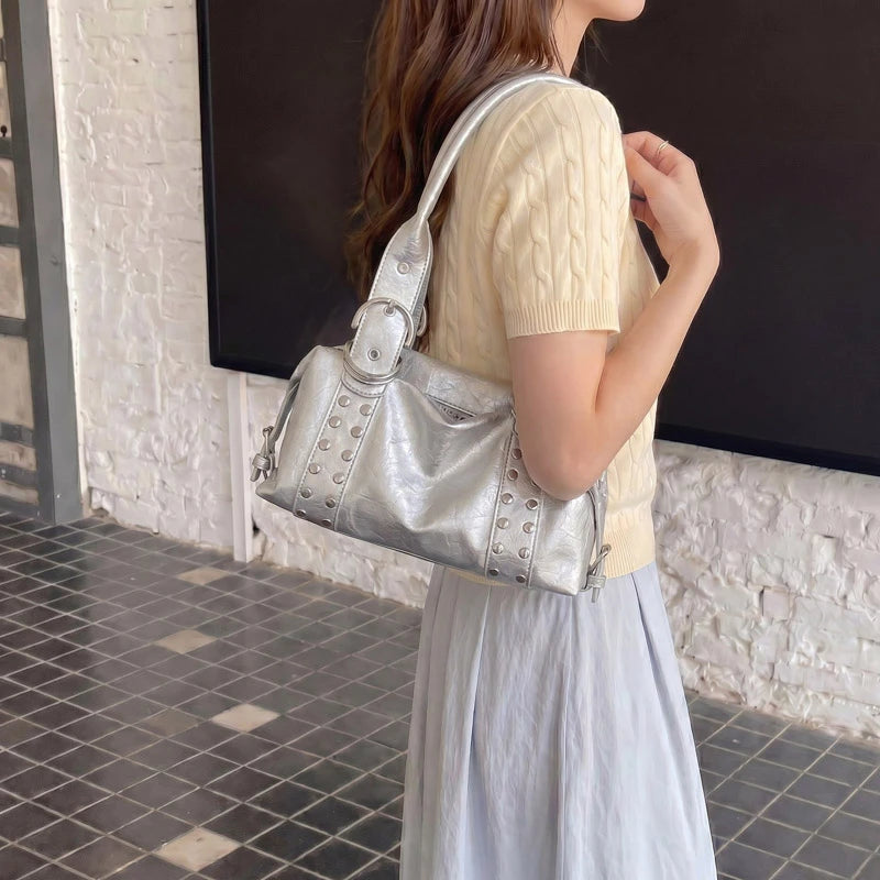 Y2K Studded Faux Leather Mini Bag