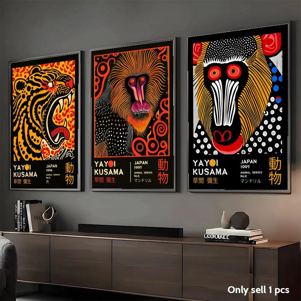 Yayoi Kusama Animal Art Wall Poster