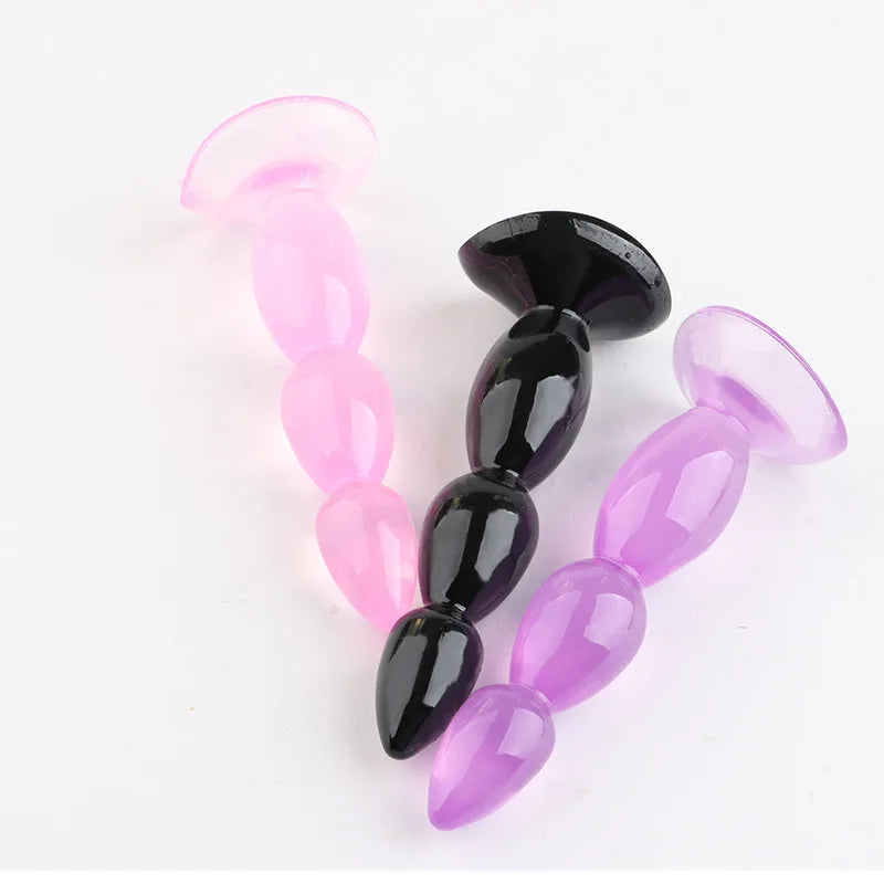 Soft Suction-Base Beaded Anal Plug