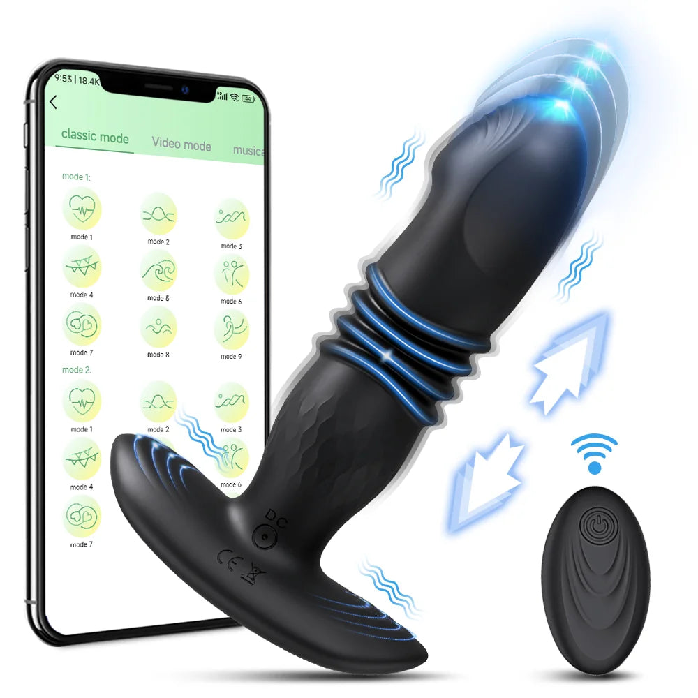 Wireless Remote Telescopic Vibrating Anal Plug