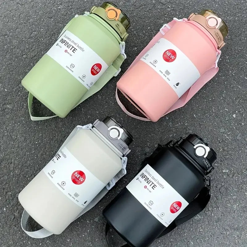 1 L Stainless Steel Insulated Tumbler with Handle & Straw