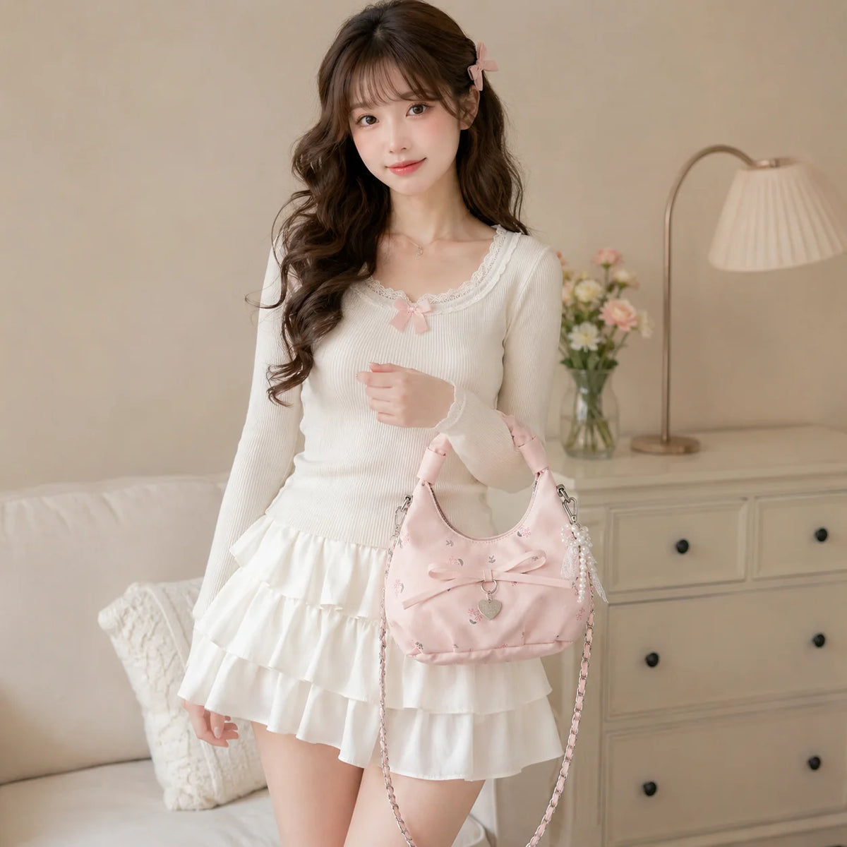 Floral Bow Mini Shoulder Bag