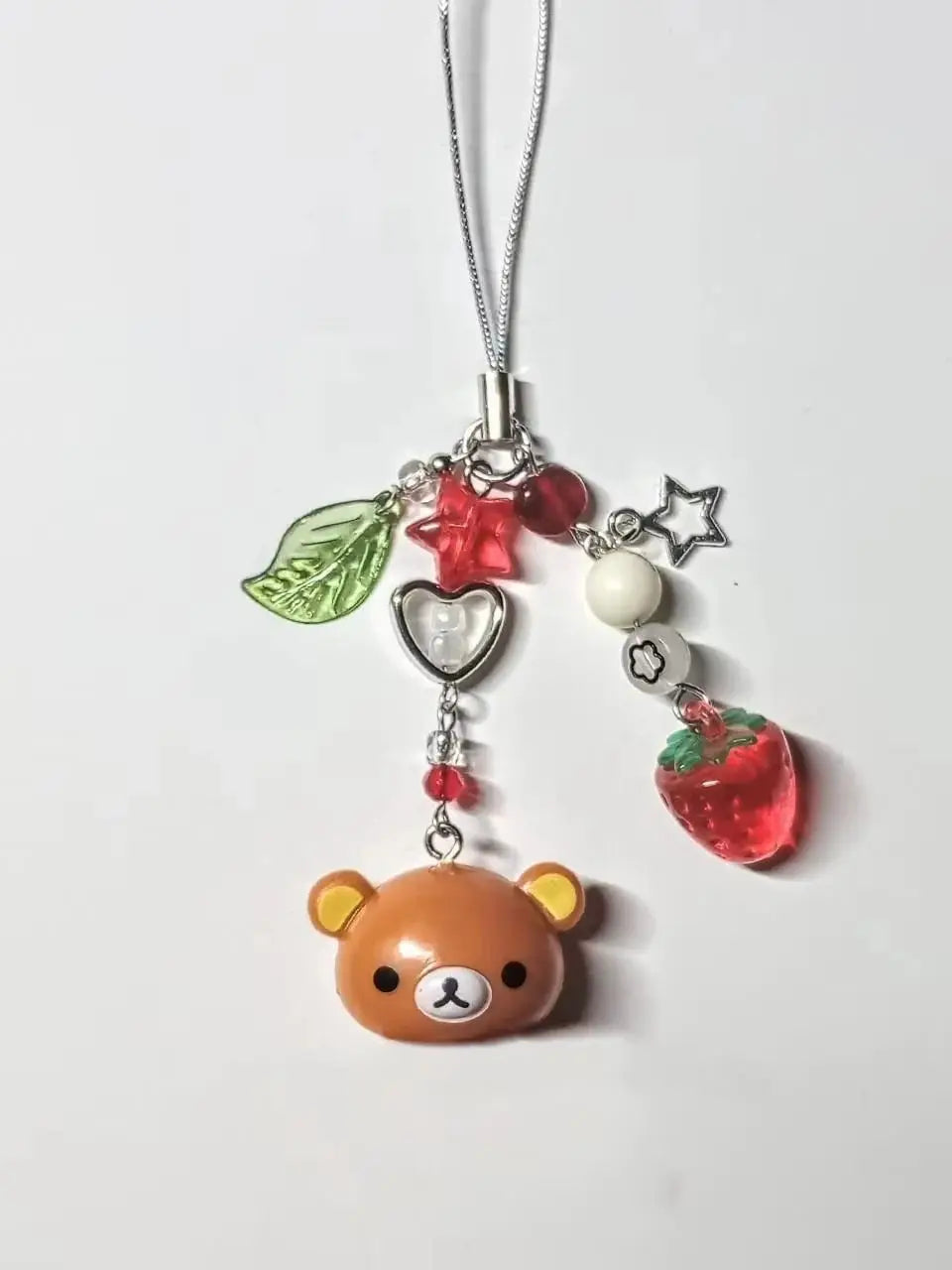 Rilakkuma Bear Bell Beaded Phone Charm