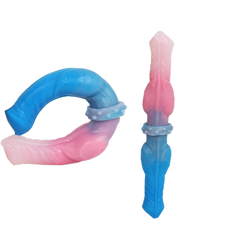 LUUK Double Dildo Animal Horse Dick Huge Knot Dildo Soft Silicone Anal Dilator Anal Plug Animal Sex Toys for Women Masturbator