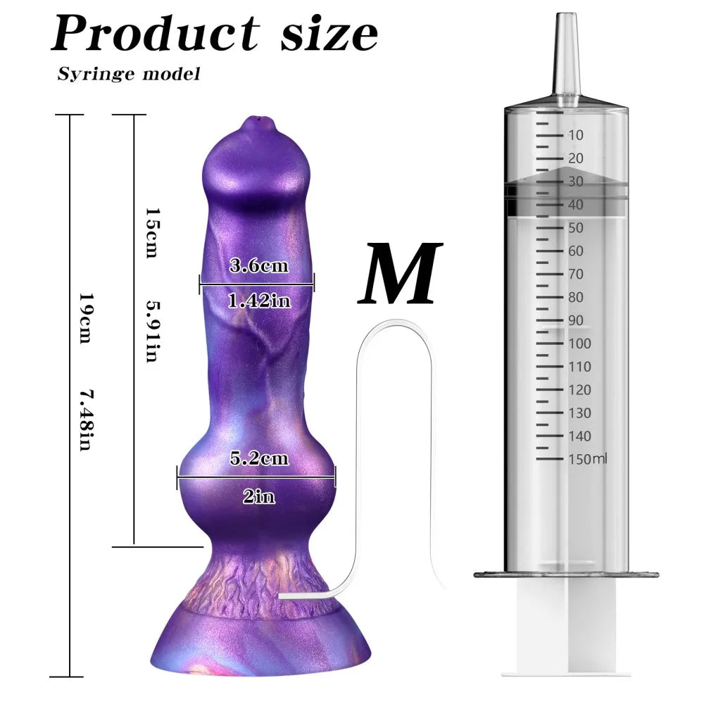 Realistic Silicone Animal-Style Dildo with Liquid Syringe Function