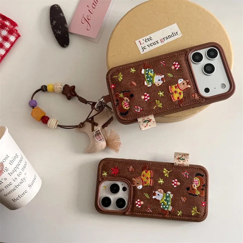 Kawaii Cartoon Girl Phone Case For iPhone 17 Pro 16 15 14 Pro Max Cover with Chain Shockproof Protective Cases For iPhone 16Prom