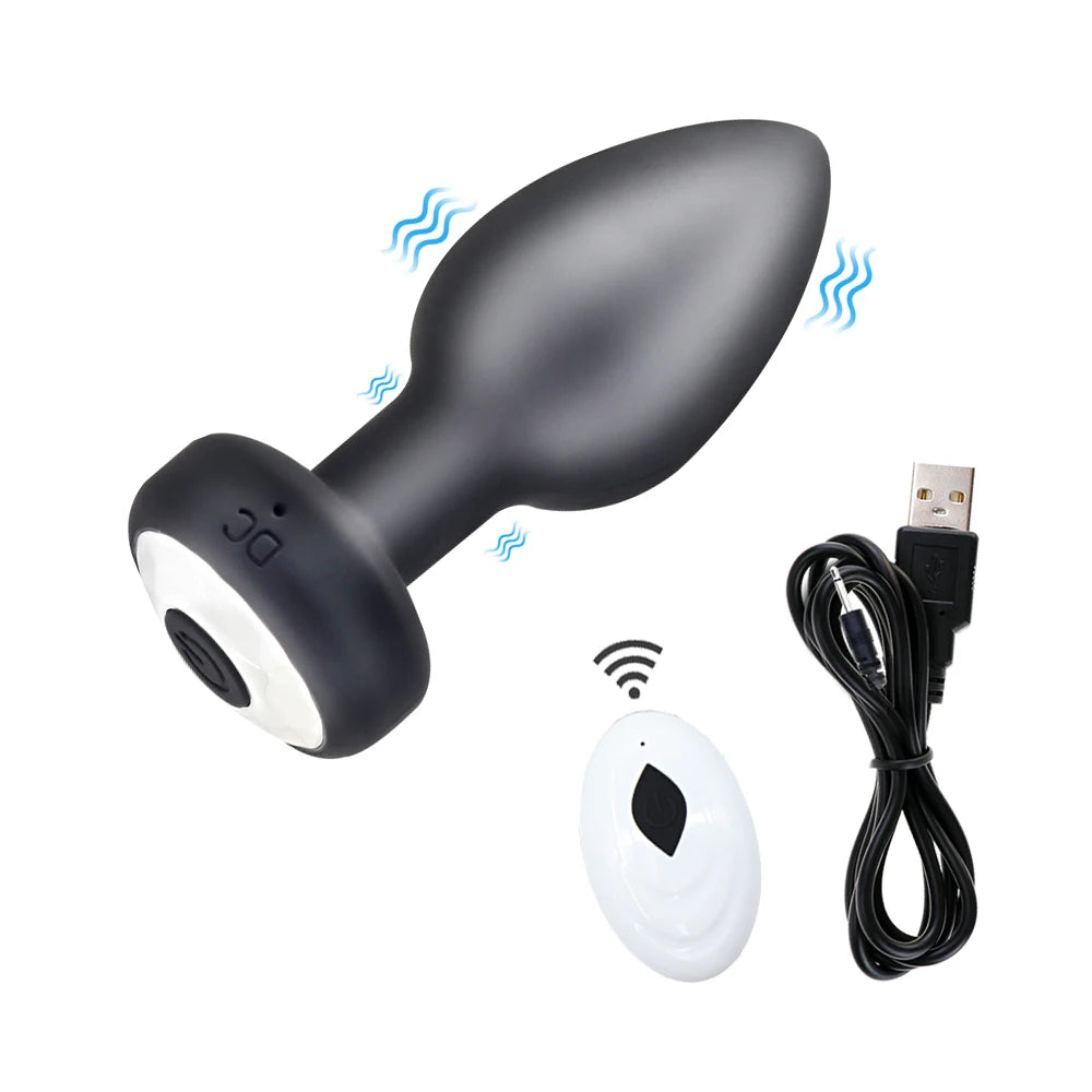 Wireless Remote Vibrating Anal Plug Set