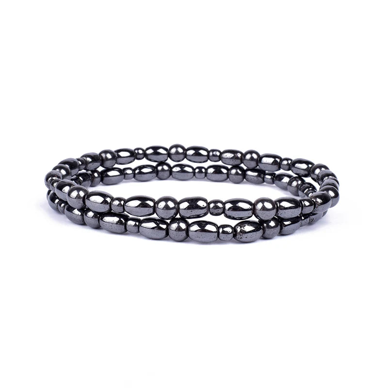 Black Obsidian & Hematite Magnetic Anklet
