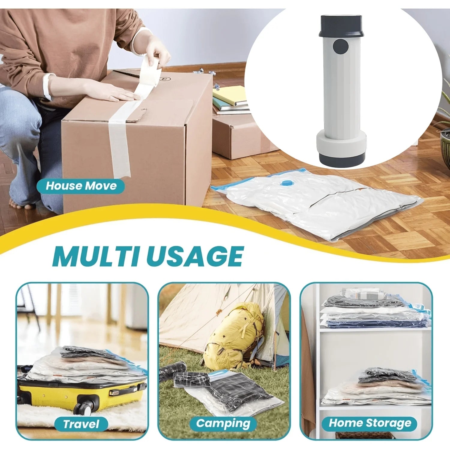 Vacuum StorageBags with Electric Pump USB Rechargeable,Thick Compression Space Saver Bags for Travel Clothes Comforters Wardrobe