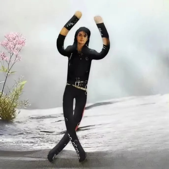 Articulated Michael Jackson (MJ) Cosplay Plush Figurine, Abstract Figurine with Articulated Movement, Soft Plush Doll, Desk Orna