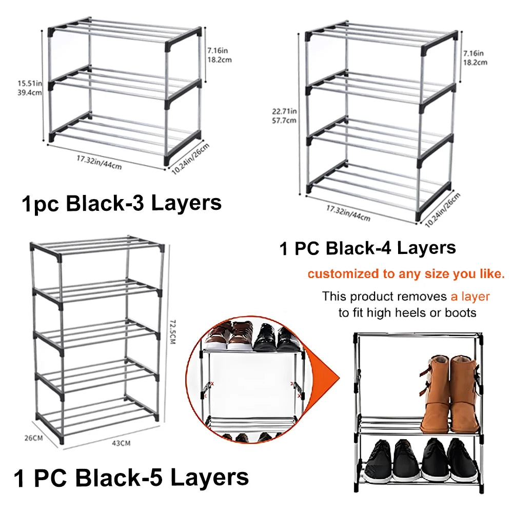 3–5 Tier Space-Saving Shoe Rack