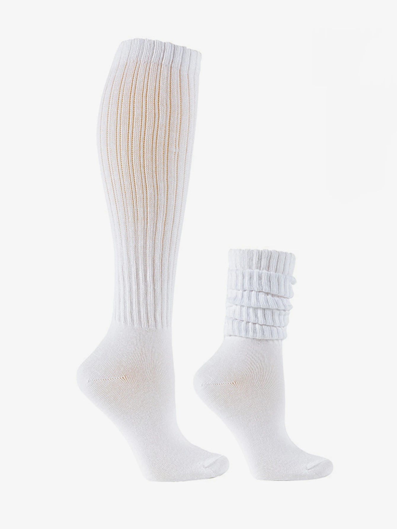 Women's thigh socks, solid color knee length socks, simple, colorful, versatile, breathable