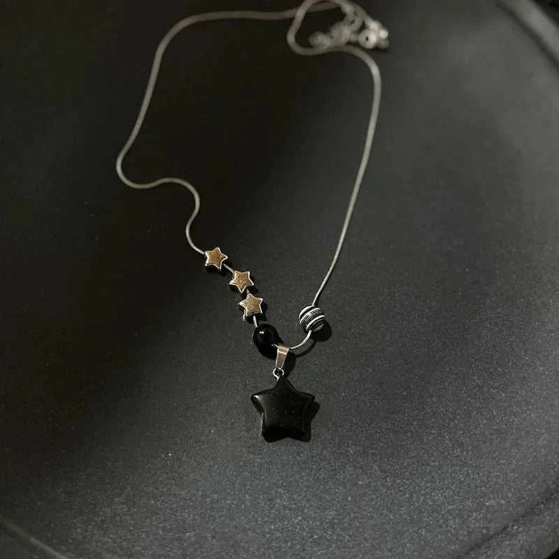 Women's Plush Leopard Star-Pendant Choker