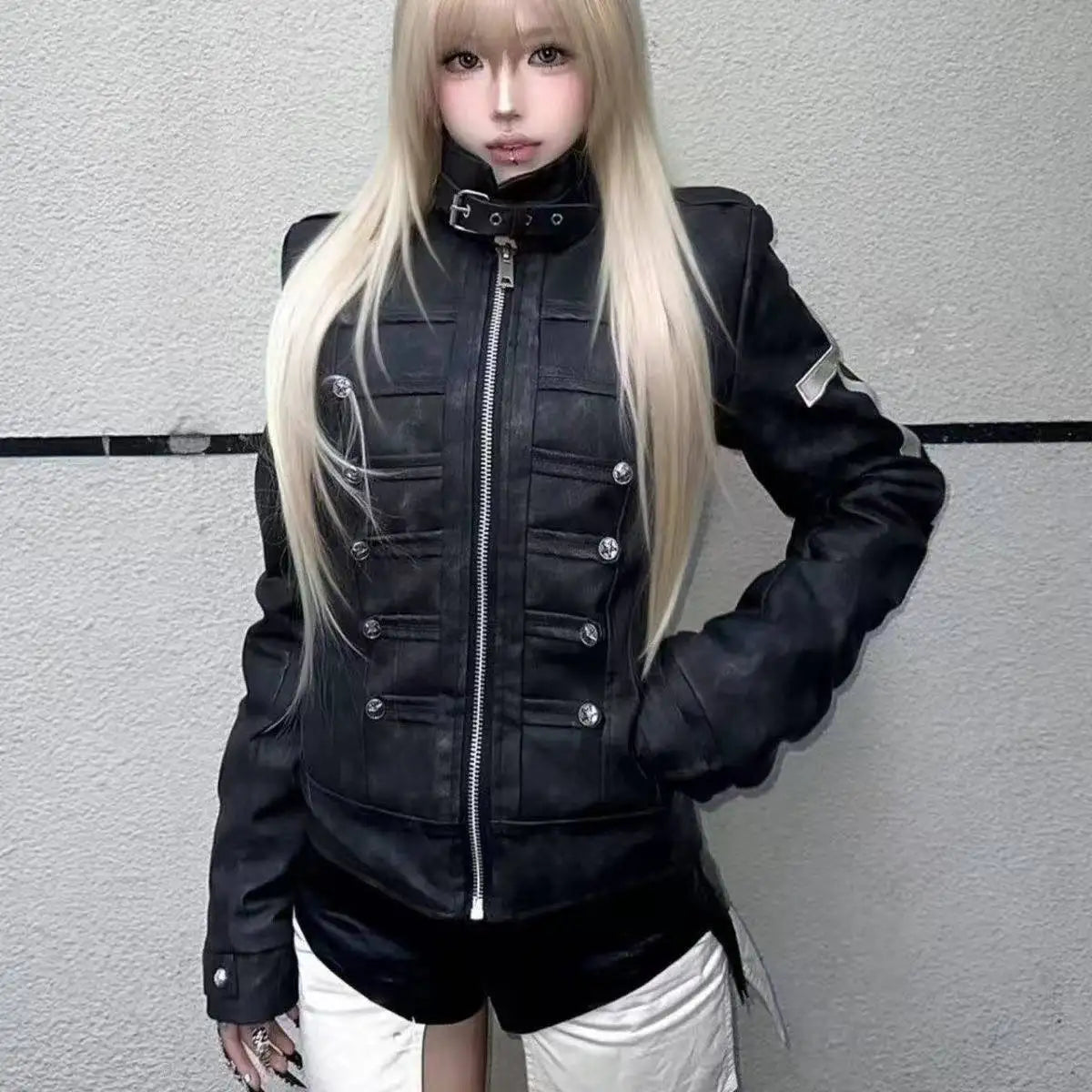 Women's Gothic Hooded Fur-Collar Jacket