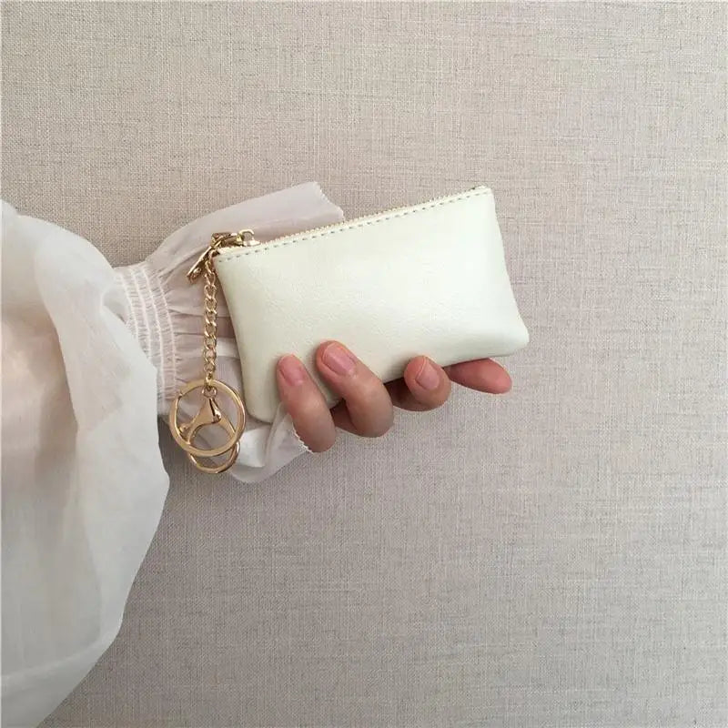PU Leather Mini Coin Purse with Keychain