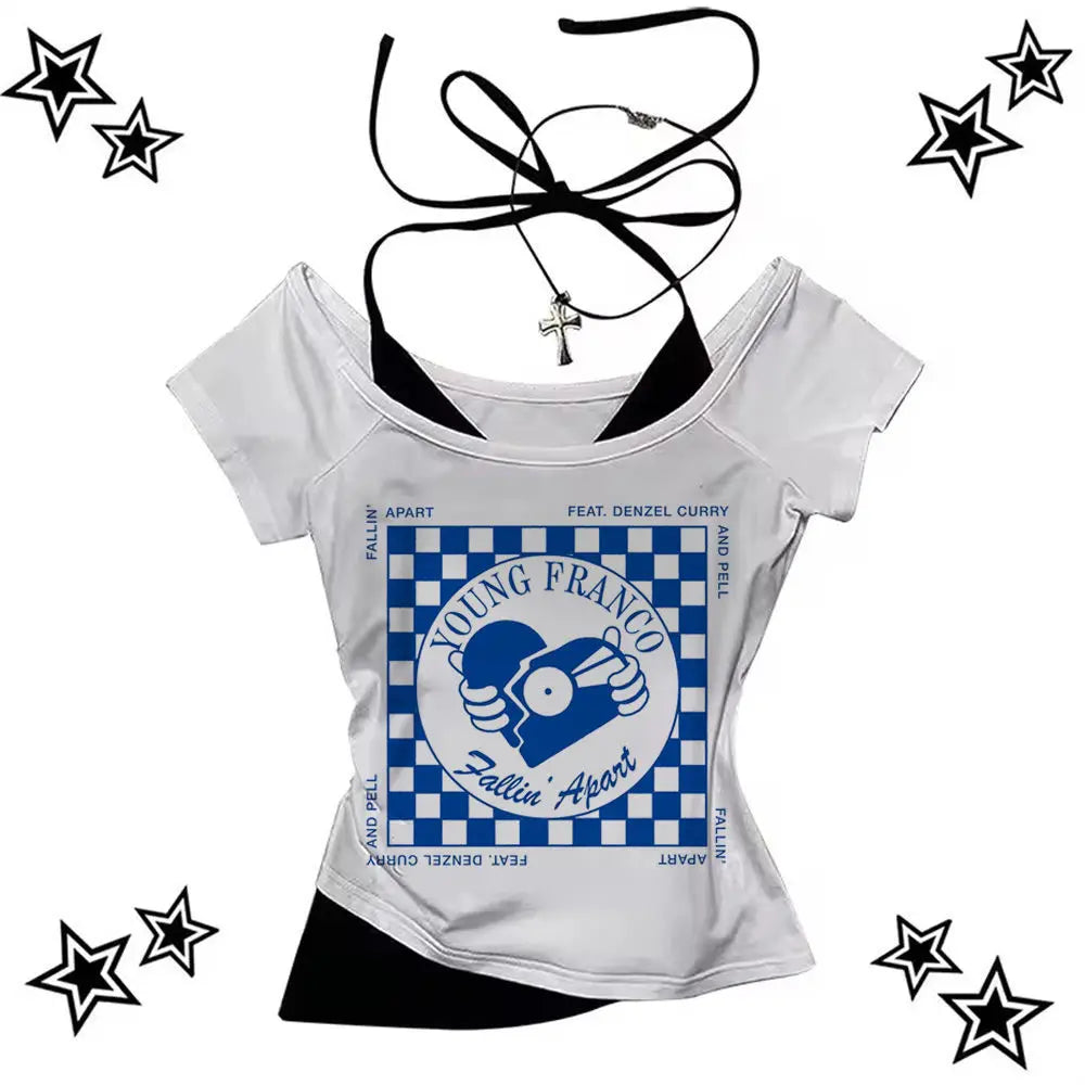 Vintage 2000s Gyaru Y2K Crop Top