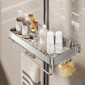 Bathroom Storage Rack Rain Shower Rod Shelf Organizer No Drilling Shower Gel Shampoo Tray Holder Shower Gel Shampoo Organizer