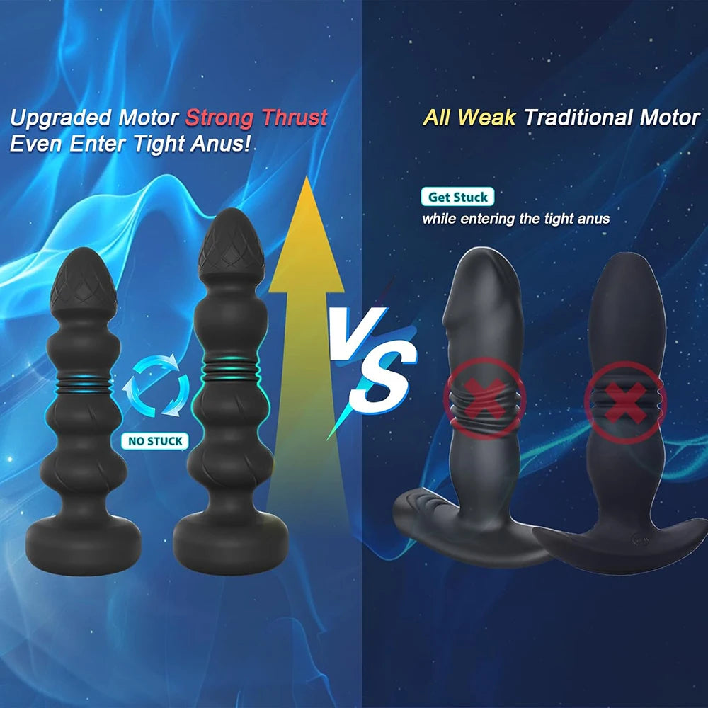 Wireless Remote Telescopic Vibrating Anal Plug