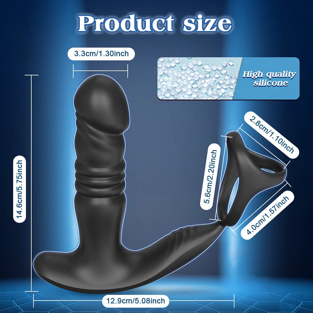 App-Controlled Thrusting Prostate Massager with Ring