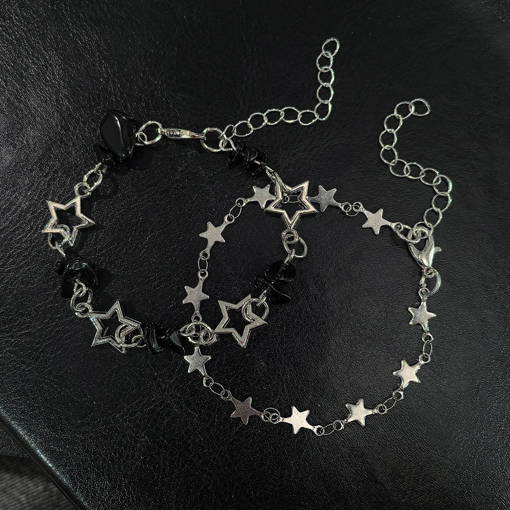 2-Piece Star Charm & Beaded Bracelet Set