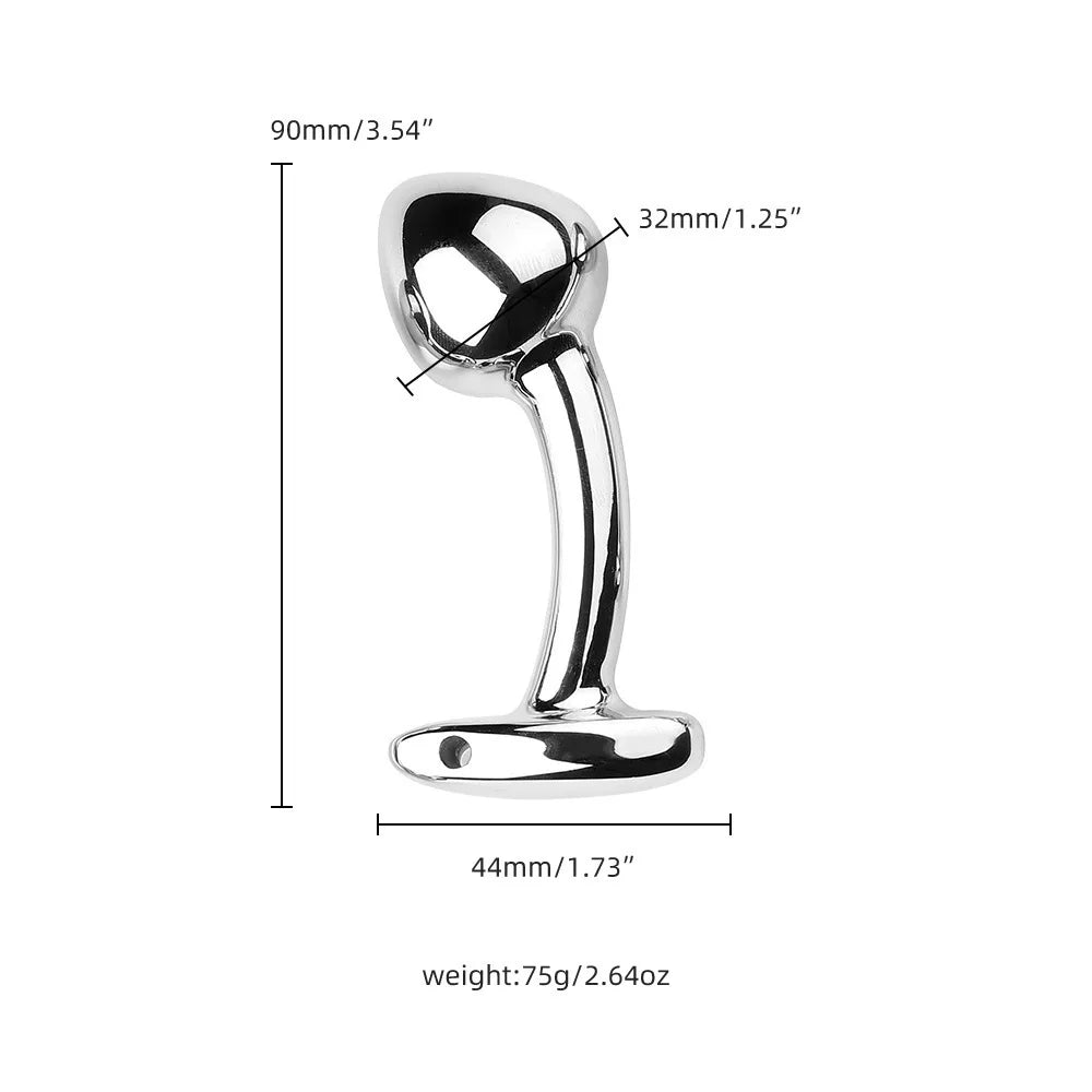 Curved Stainless Steel Tadpole Anal Plug