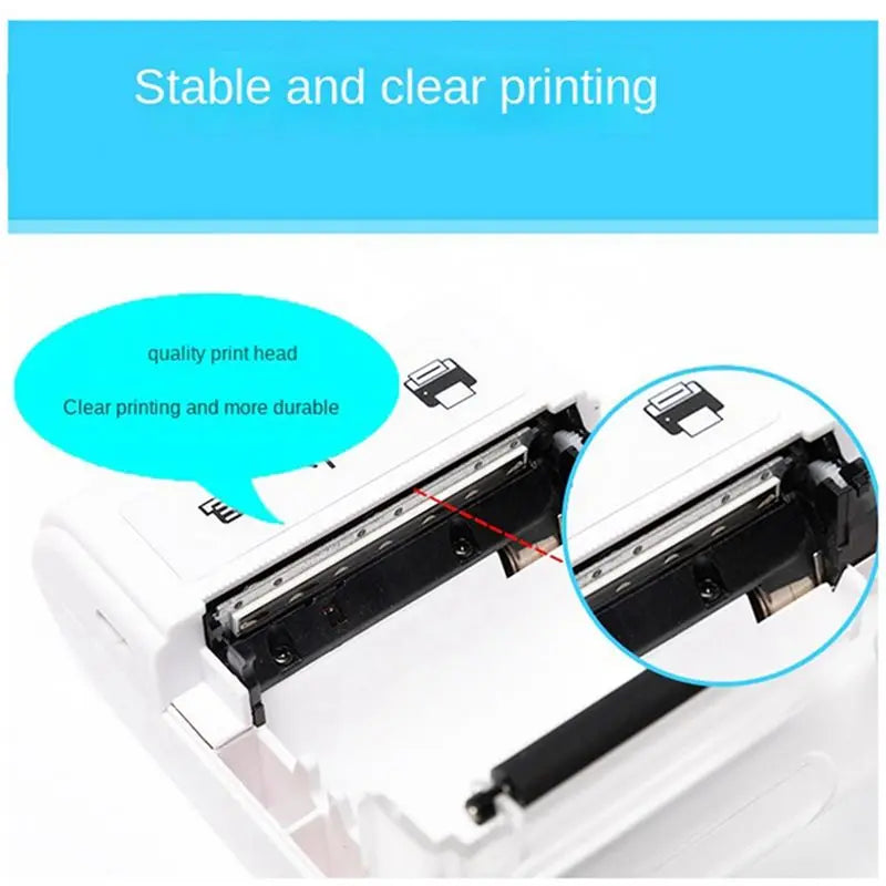 Wireless Mini Thermal Printer Portable Bluetooth Receipt Printer Thermal BT 58mm Thermal Receipt Printing Black EU Plug