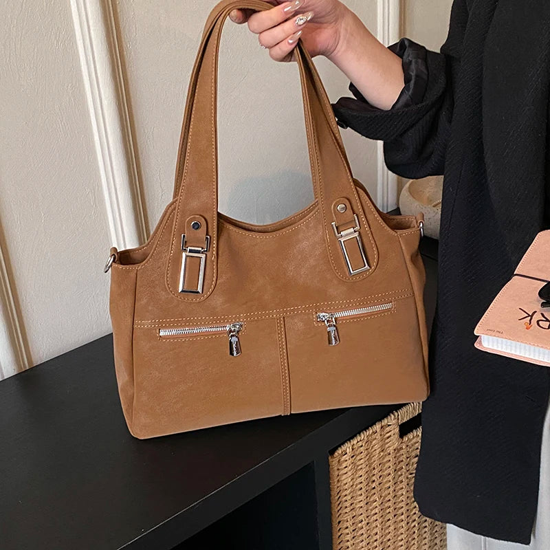 Y2K Washed Motorcycle Shoulder Bag