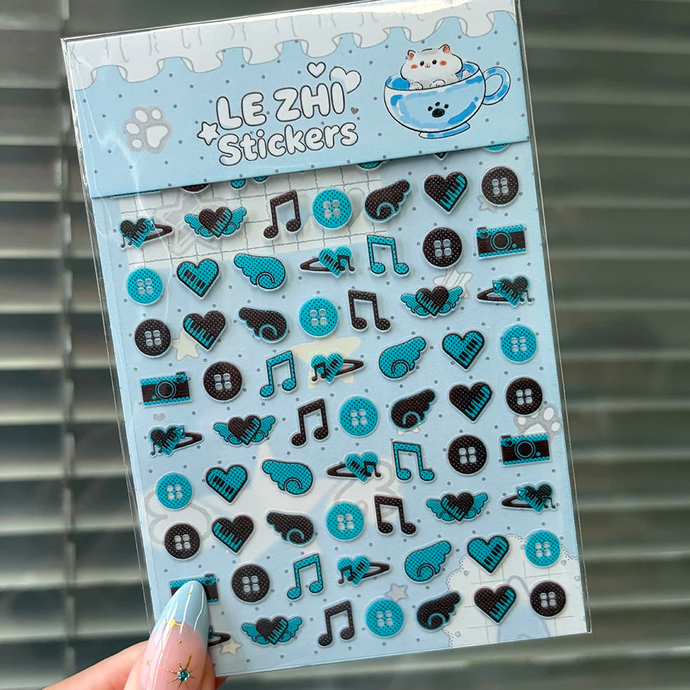 Tiny Strawberry & Floral Decorative Sticker Set
