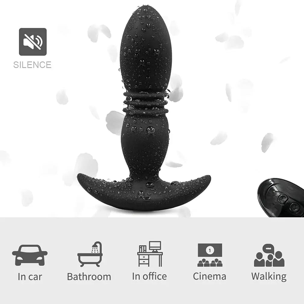 Wireless Remote Telescopic Vibrating Anal Plug