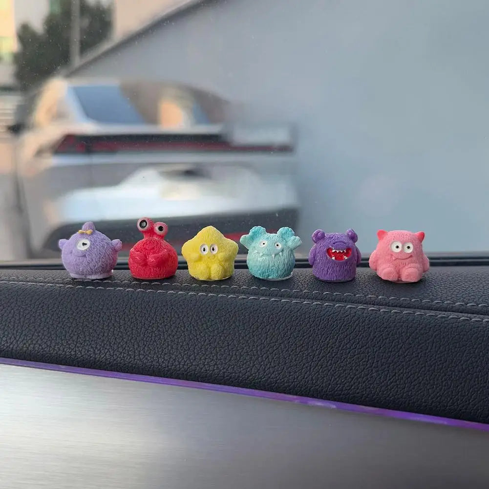 6/8-Piece Kawaii Mini Car & Desk Figurine Set