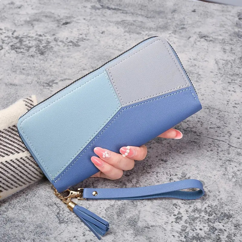 Women's Long PU Leather Zip Card & Coin Wallet