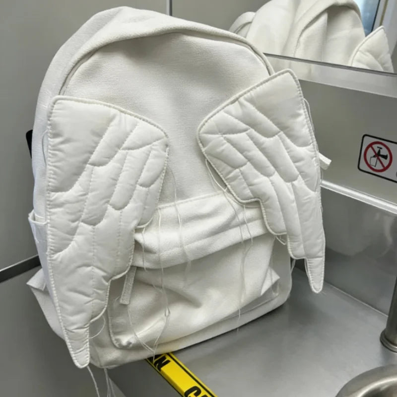 Y2K Angel Wing Canvas Backpack