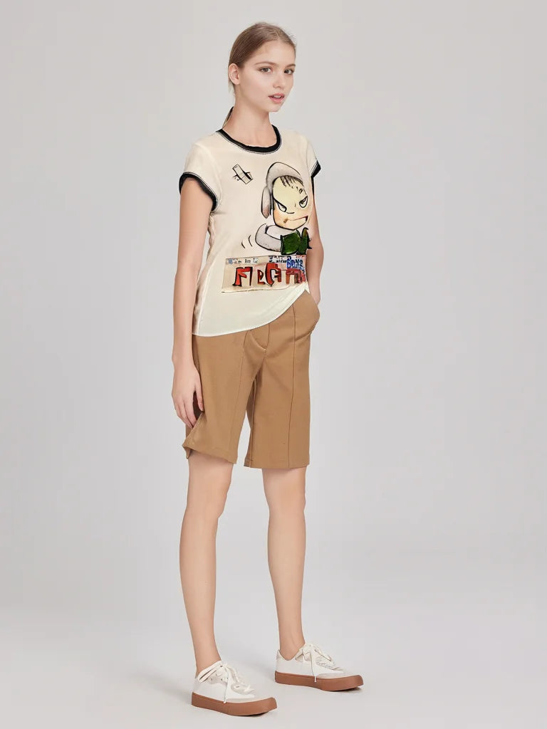 Harajuku Anime Print Gothic Y2K Baby Tee