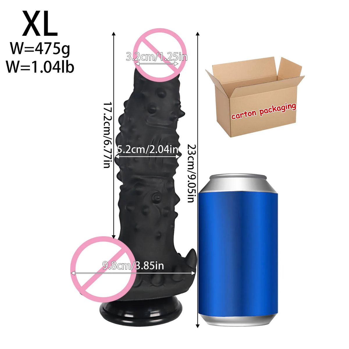 Large Knotted Silicone Animal-Style Dildo
