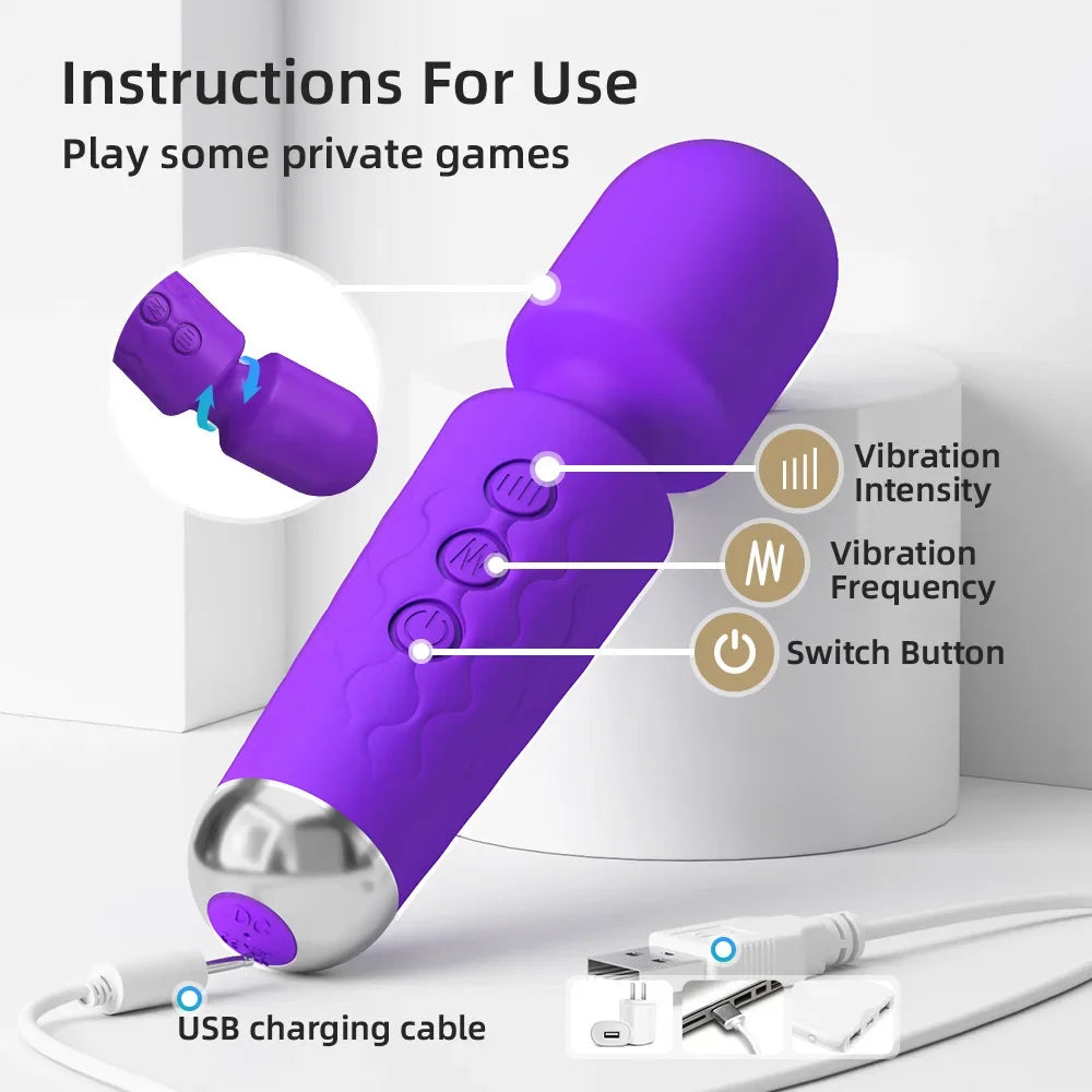USB-Rechargeable Wand Vibrator
