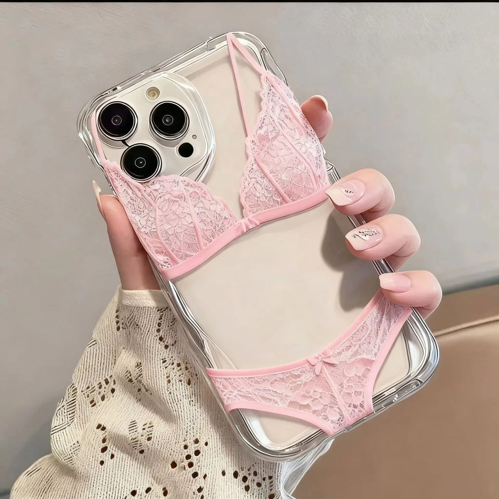Red Lace Bikini Clear Phone Case for iPhone