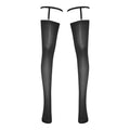 Sexy Mens Lingerie Glossy See-through Stockings with Thigh Bands Glossy Sheer Stretchy Thigh High Socks Sissy Stockings