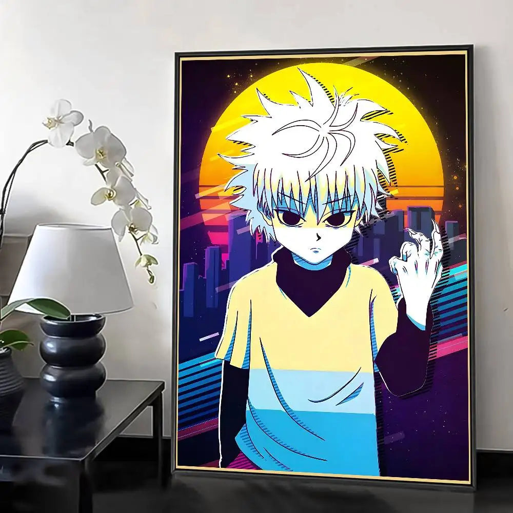 H-HunterXHunter Retro Poster HD Art Sticky Wall Waterproof Home Living Room Bedroom Bar Aesthetic Decoration
