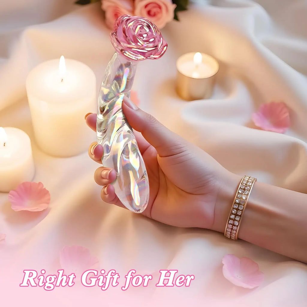 Rose Crystal Glass Anal Plug
